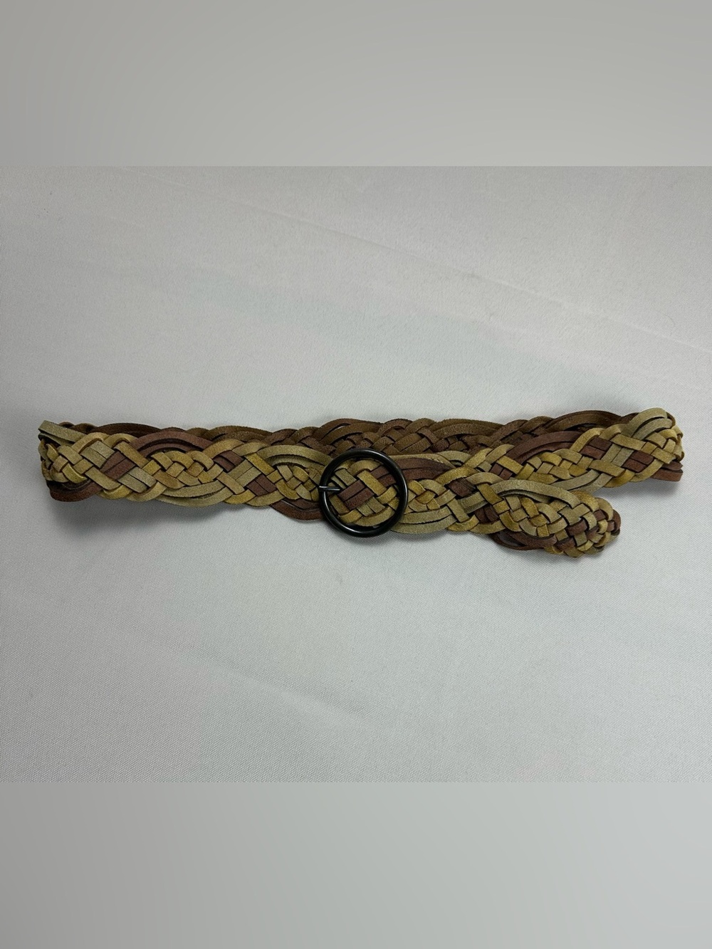 Lucky Brand Woven Leather Belt XS/S Tri-Tone Boho
